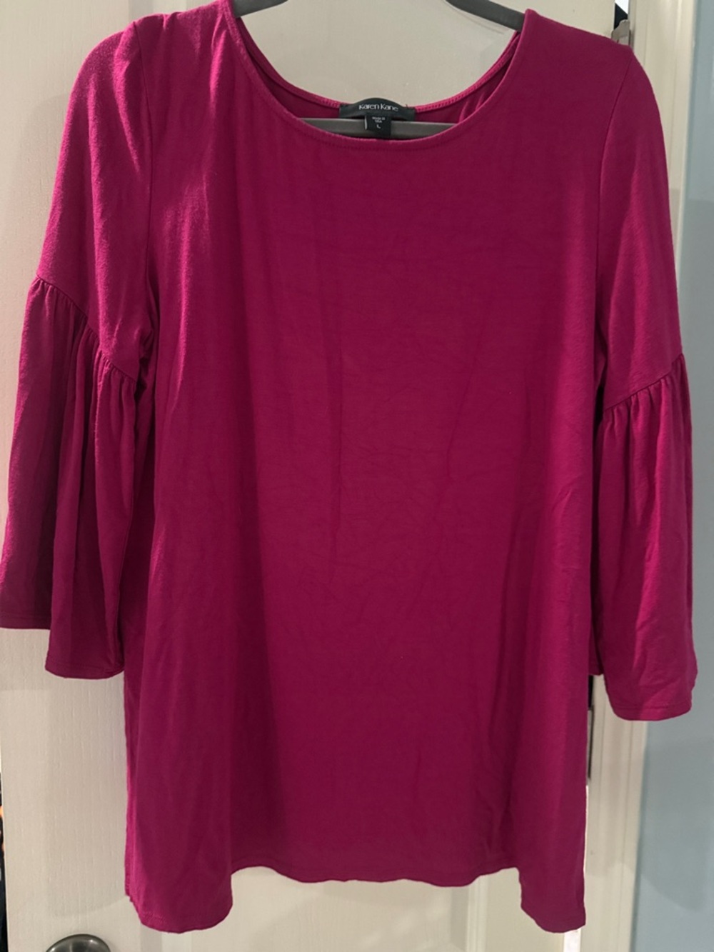 Karen Kane Fuchsia Bell-Sleeve Tunic Top